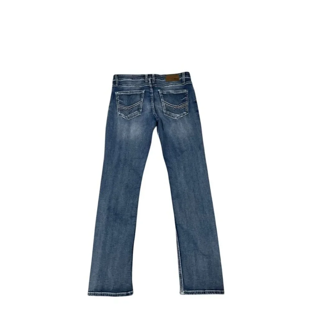 BKE Buckle Jake Straight Jeans Mens Size 36 Medium Wash  Casual